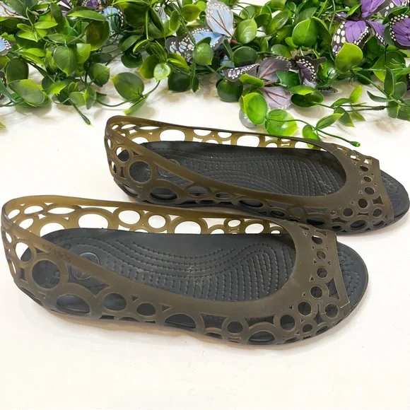 Crocs Adrina Jelly Flat Sandals Size 8 - Picture 3 of 8